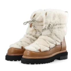New LÄST Damesko Sandra Snøvestøvler Off White