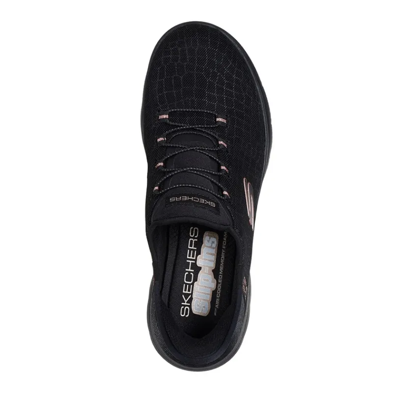 Hot SKECHERS SPORT Damesko Summits Klassisk Nat Slip In Sneakers Sort