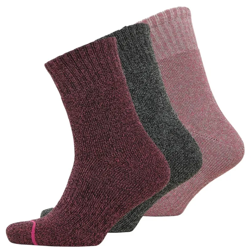 WEATHERPROOF Damessokker 3-pak Termisk Crew Rapture Rose/Mellemgrå/Sort Lys Pink Flerfarvet