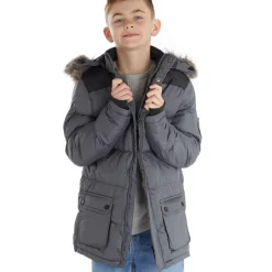 Outlet Bench Drenge Axel Paddet Parka Stålgrå Mørkegrå