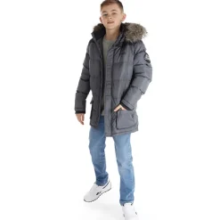 Outlet Bench Drenge Axel Paddet Parka Stålgrå Mørkegrå