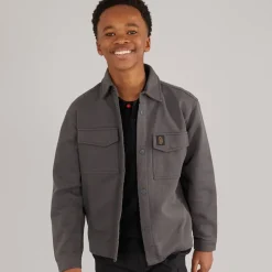 Clearance LUKE 1977 Drenge Bjørn Overshirt Koksgrå