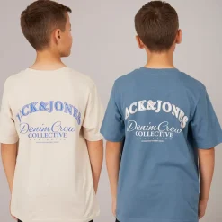 Clearance JACK & JONES Drenge Brandes Ryg To Pakke T-shirts Moonbeam / Ocean View