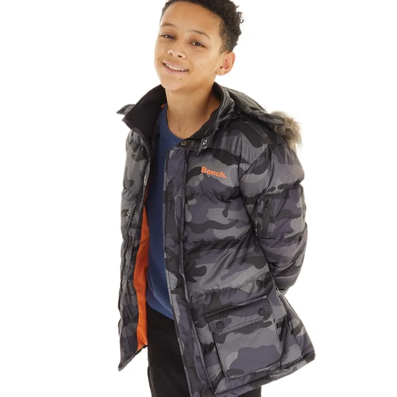 Outlet Bench Drenge Calcott Jakke Sort Digi Camo Flerfarvet