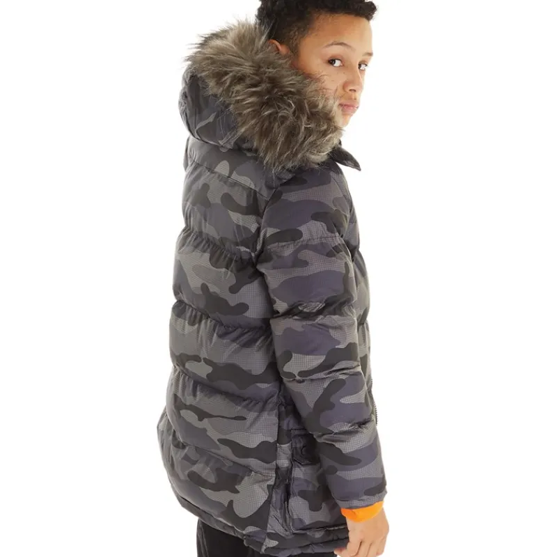 Outlet Bench Drenge Calcott Jakke Sort Digi Camo Flerfarvet
