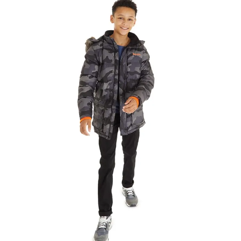 Outlet Bench Drenge Calcott Jakke Sort Digi Camo Flerfarvet