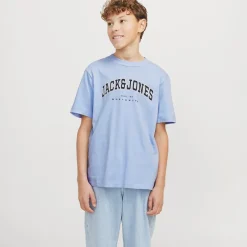 Hot JACK & JONES Drenge Caleb Varsity T-shirt Chambray Blå