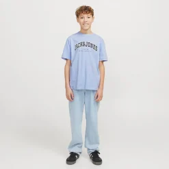 Hot JACK & JONES Drenge Caleb Varsity T-shirt Chambray Blå