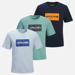 Best JACK & JONES Drenge Cole Tre Pak T Shirts Navy Blazer
