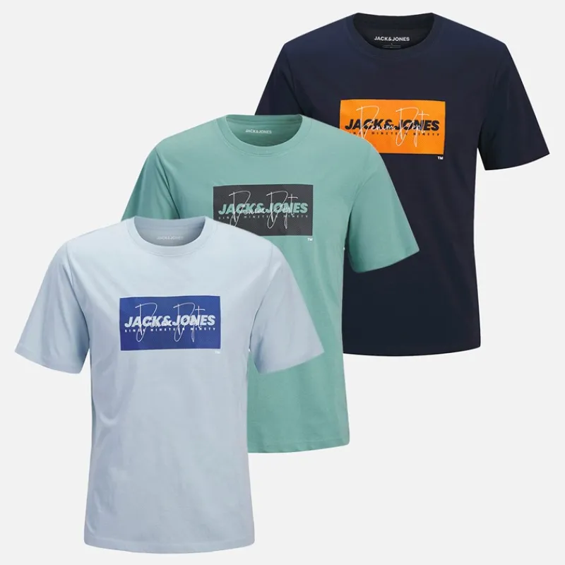 Best JACK & JONES Drenge Cole Tre Pak T Shirts Navy Blazer