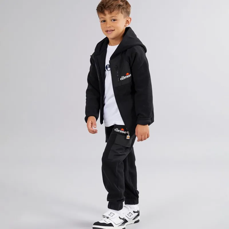 Outlet Ellesse Drenge Dylan Polarfleece Hættetrøje Og Joggingbukser Sort