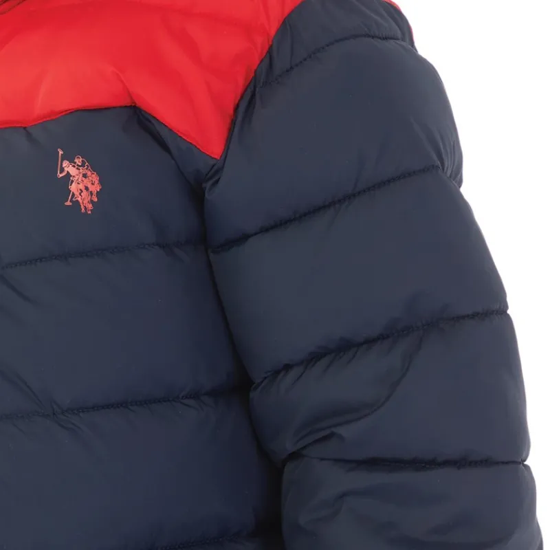 New U.S. POLO ASSN. Drenge Farveblok Oksel Pufjakke Blå Blazer Marineblå