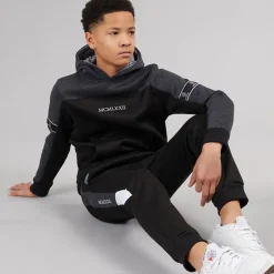 Hot Brave Soul Drenge Farveblok Træningsdragt Mørk Charcoal Marl / Sort