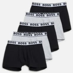 New BOSS Drenge Fem Pak Boksershorts Sort