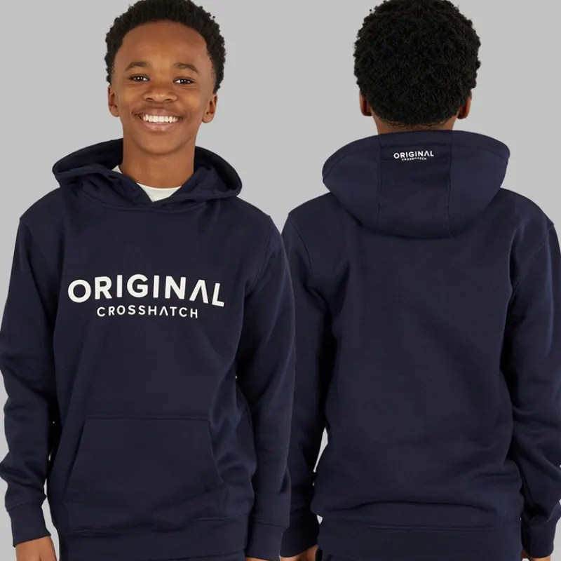 Online Crosshatch Drenge Fire Dele Hættetrøje Sweatshirt T-shirt Og Joggingbukser Sæt Navy/Off White