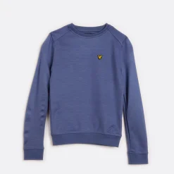 New Lyle And Scott Drenge Fly Fleece Rund Hals Sweatshirt A10 Storm Blå