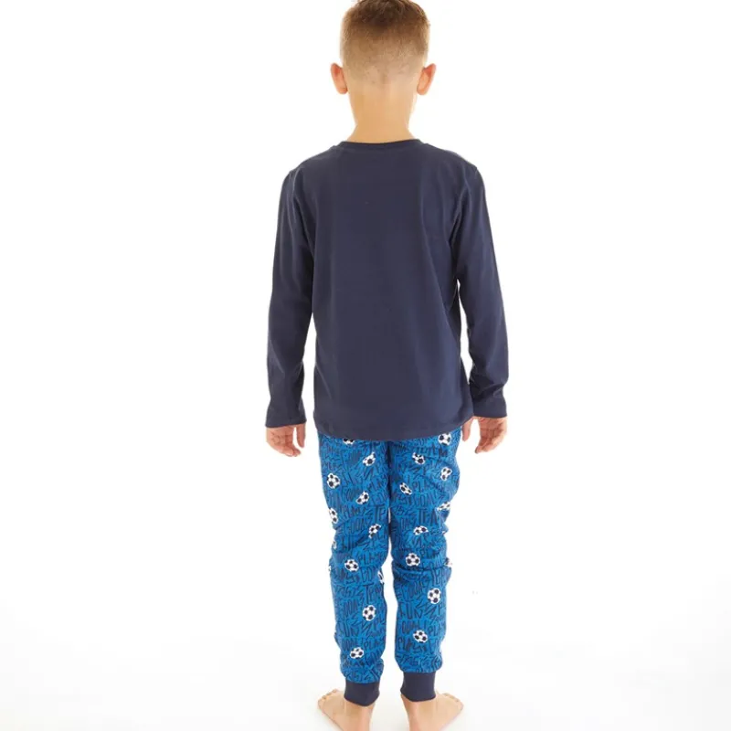 Outlet Threadboys Drenge Fodbold Pyjamasæt Blå