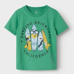 Best Name It Drenge Freddis T-shirt Grøn Gran