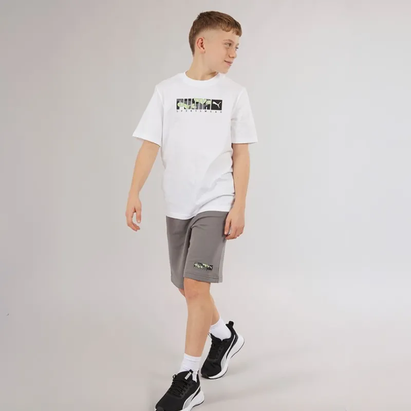 Discount Puma Drenge Grafik Camo Shorts Cast Iron
