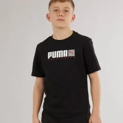 Clearance Puma Drenge Grafik T-shirt Black Sort