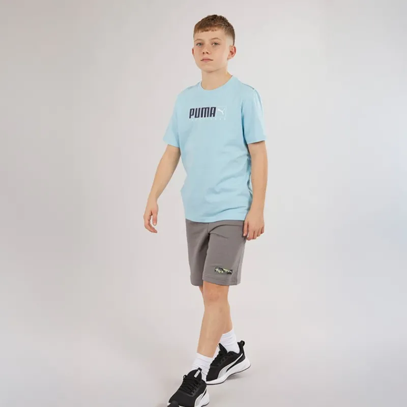 Hot Puma Drenge Grafik T-shirt Aqua Blå