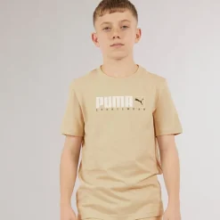 Best Puma Drenge Grafik T-shirt Putty beige