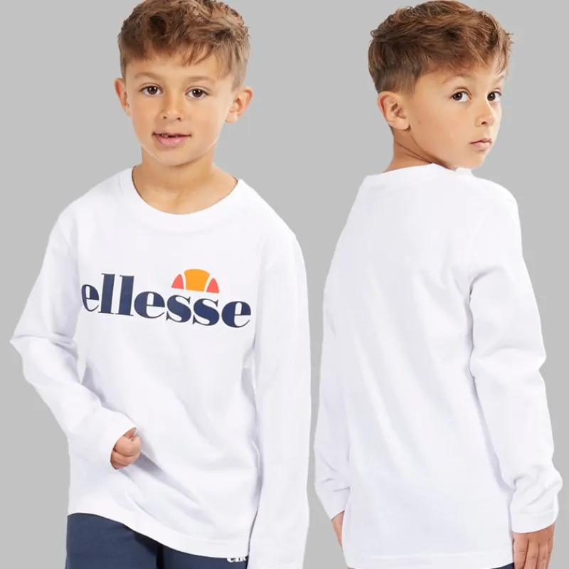 Discount Ellesse Drenge Harrison Hættetrøje T-Shirt Og Joggingbukser Sæt Blå / Hvid