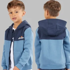 Discount Ellesse Drenge Harrison Hættetrøje T-Shirt Og Joggingbukser Sæt Blå / Hvid