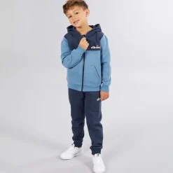 Discount Ellesse Drenge Harrison Hættetrøje T-Shirt Og Joggingbukser Sæt Blå / Hvid