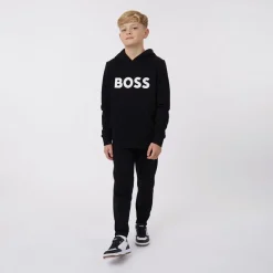 New BOSS Drenge Hoodie Sort