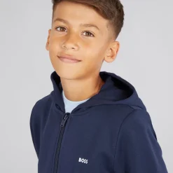 Discount BOSS Drenge Hættetrøje Navy