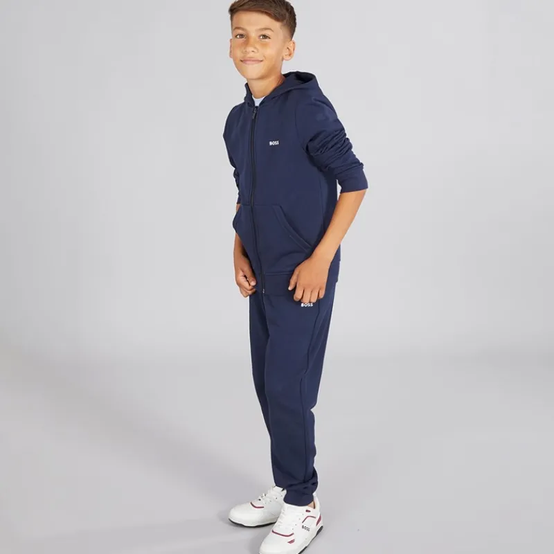 Discount BOSS Drenge Hættetrøje Navy