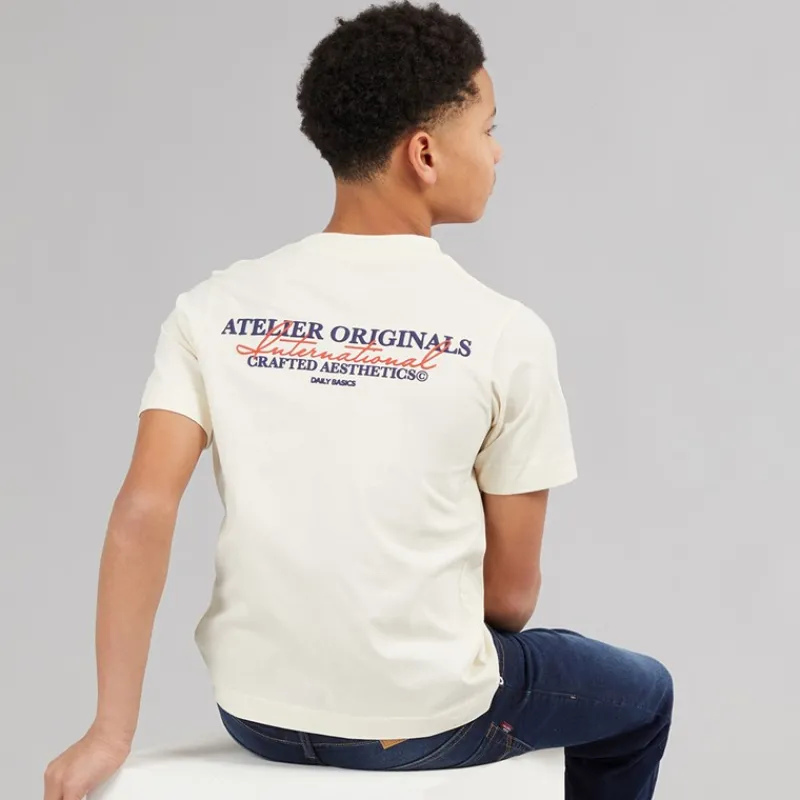 Hot JACK & JONES Drenge Islington T-shirt Antique White
