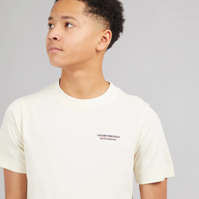 Hot JACK & JONES Drenge Islington T-shirt Antique White