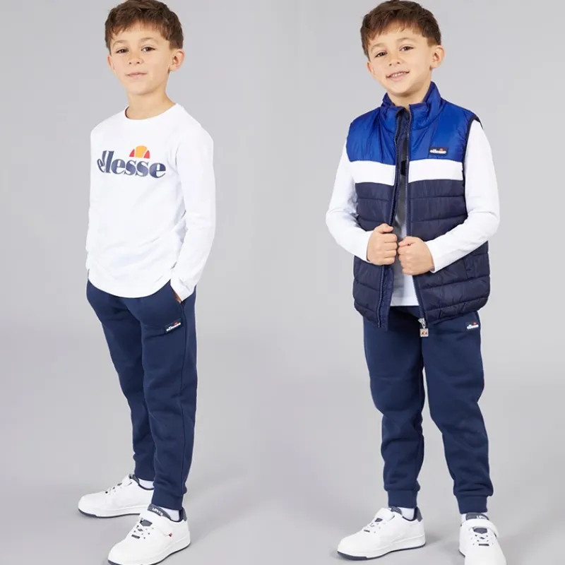 Discount Ellesse Drenge Jacob Vest T Shirt Og Joggingbukser Sæt Navy