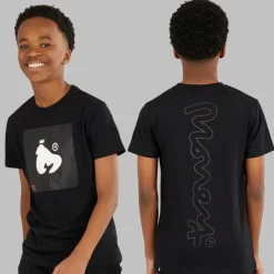 Hot Money Drenge kombi patch t-shirt sweatshirt og joggingbukser træningssæt Sort