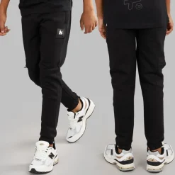 Hot Money Drenge kombi patch t-shirt sweatshirt og joggingbukser træningssæt Sort