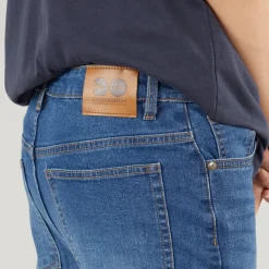New Crosshatch Drenge lige jeans mellem vask Blå