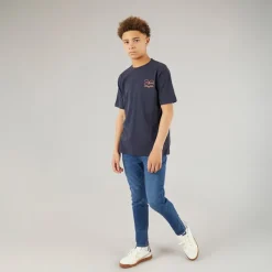 New Crosshatch Drenge lige jeans mellem vask Blå