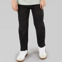 Sale Crosshatch Drenge lige jeans sort vasket Vasket Sort