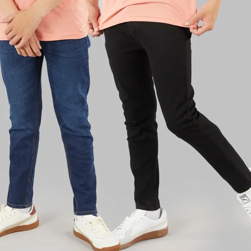 Discount Crosshatch Drenge Lige To Pak Jeans Mørk Vask/Sort