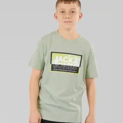 Hot JACK & JONES Drenge Logan T-shirt Aqua Grå Grå
