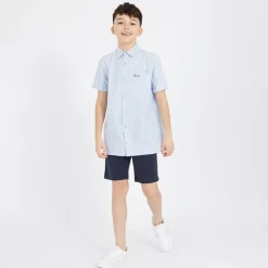 Best Bench Drenge Lomous skjorte og chino shorts sæt blå og hvid stribet/​navy Blue & White Stripe /​ Navy