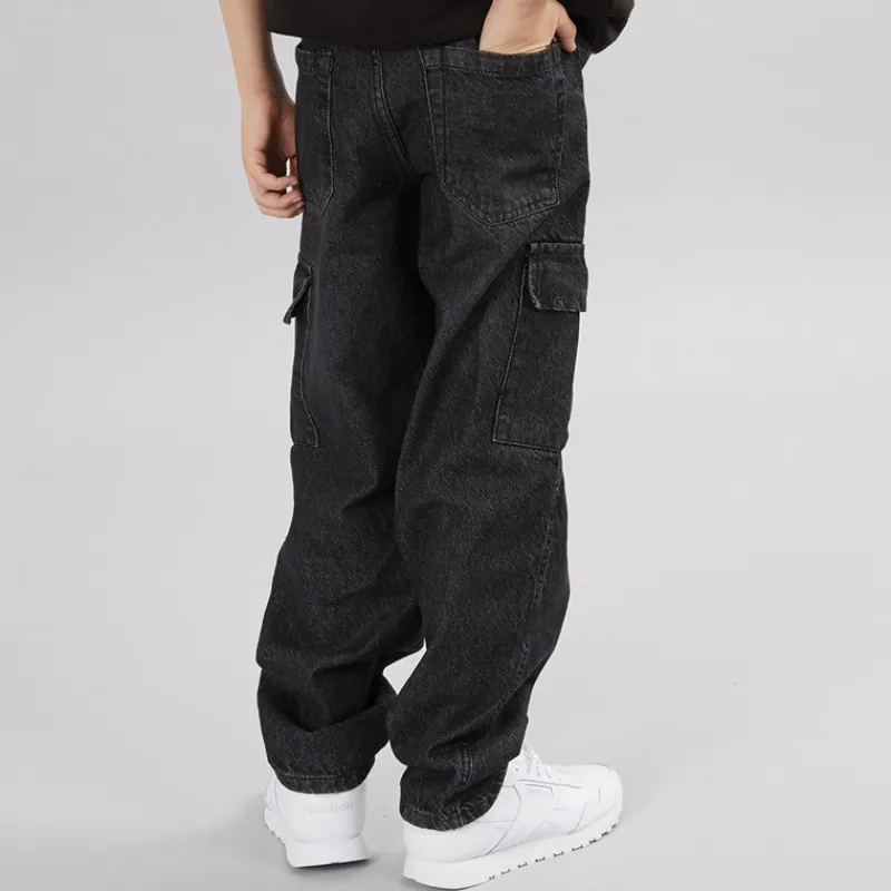 Hot Brave Soul Drenge Løstsiddende Cargo Jeans Antracit Vasket Trækulsgrå