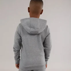 Clearance BOSS Drenge lynlås hættetrøje Heather Grey