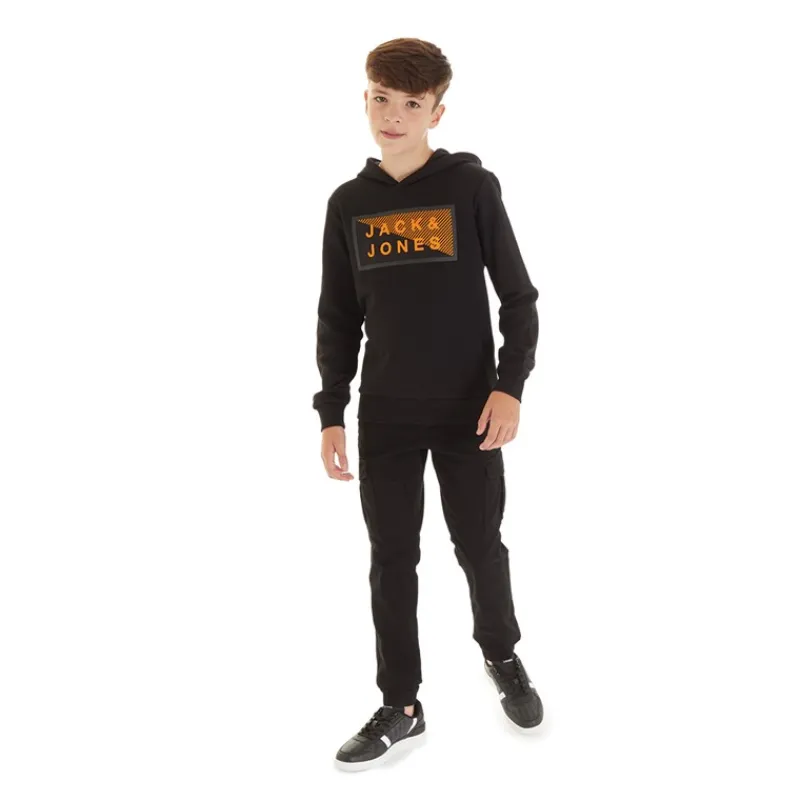 Outlet JACK & JONES Drenge Marco Dean Cuffed Cargo Bukser Sort