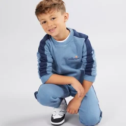 New Ellesse Drenge Orion Sweatshirt Og Joggingbukser Blå