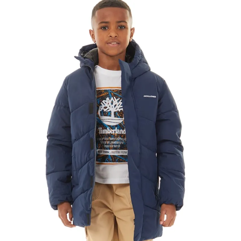 JACK & JONES Drenge Otis Lang Puffer Jakke Blå Blazer