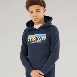 Best JACK & JONES Drenge Peak Hættetrøje Navy