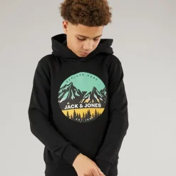 JACK & JONES Drenge Peak Hættetrøje Sort